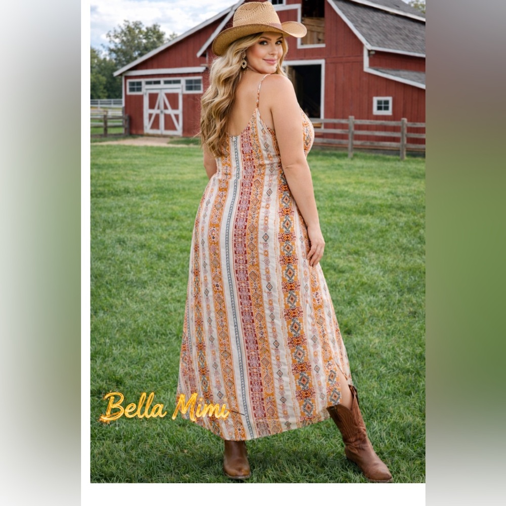 Bohemian Maxi Dress in Multicolor size 1X 🌹🌸🌺